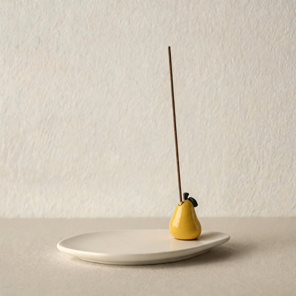 Handmade Ceramic Incense Stick Holder — Pear Shaped Incense Burner, Gift for Aromatherapy