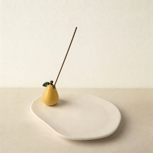 Handmade Ceramic Incense Stick Holder — Pear Shaped Incense Burner, Gift for Aromatherapy