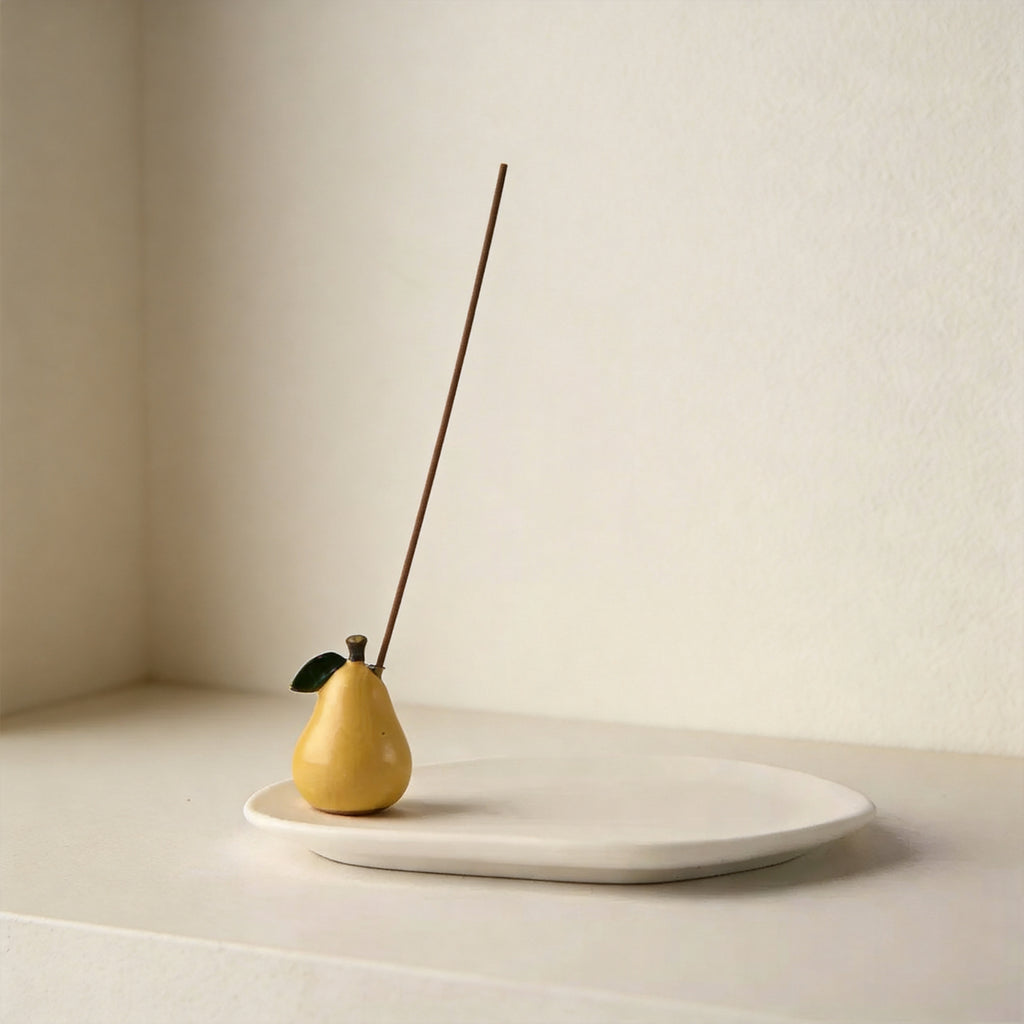 Handmade Ceramic Incense Stick Holder — Pear Shaped Incense Burner, Gift for Aromatherapy