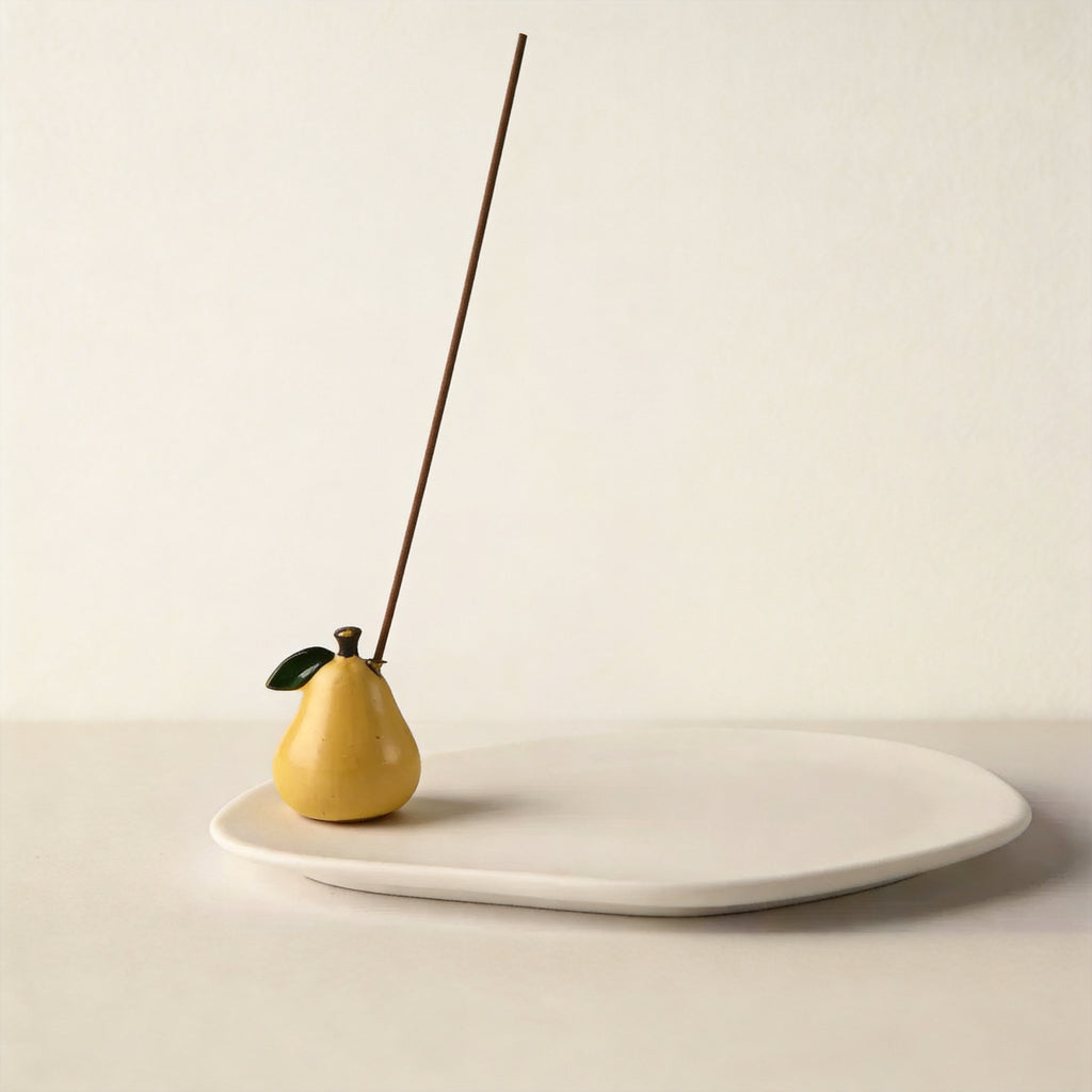 Handmade Ceramic Incense Stick Holder — Pear Shaped Incense Burner, Gift for Aromatherapy