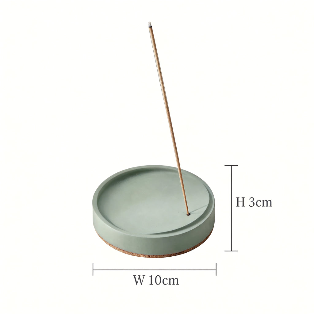 Concrete Incense Burner Tray — Minimalist Incense Stick Holder & Ash Catcher for Home