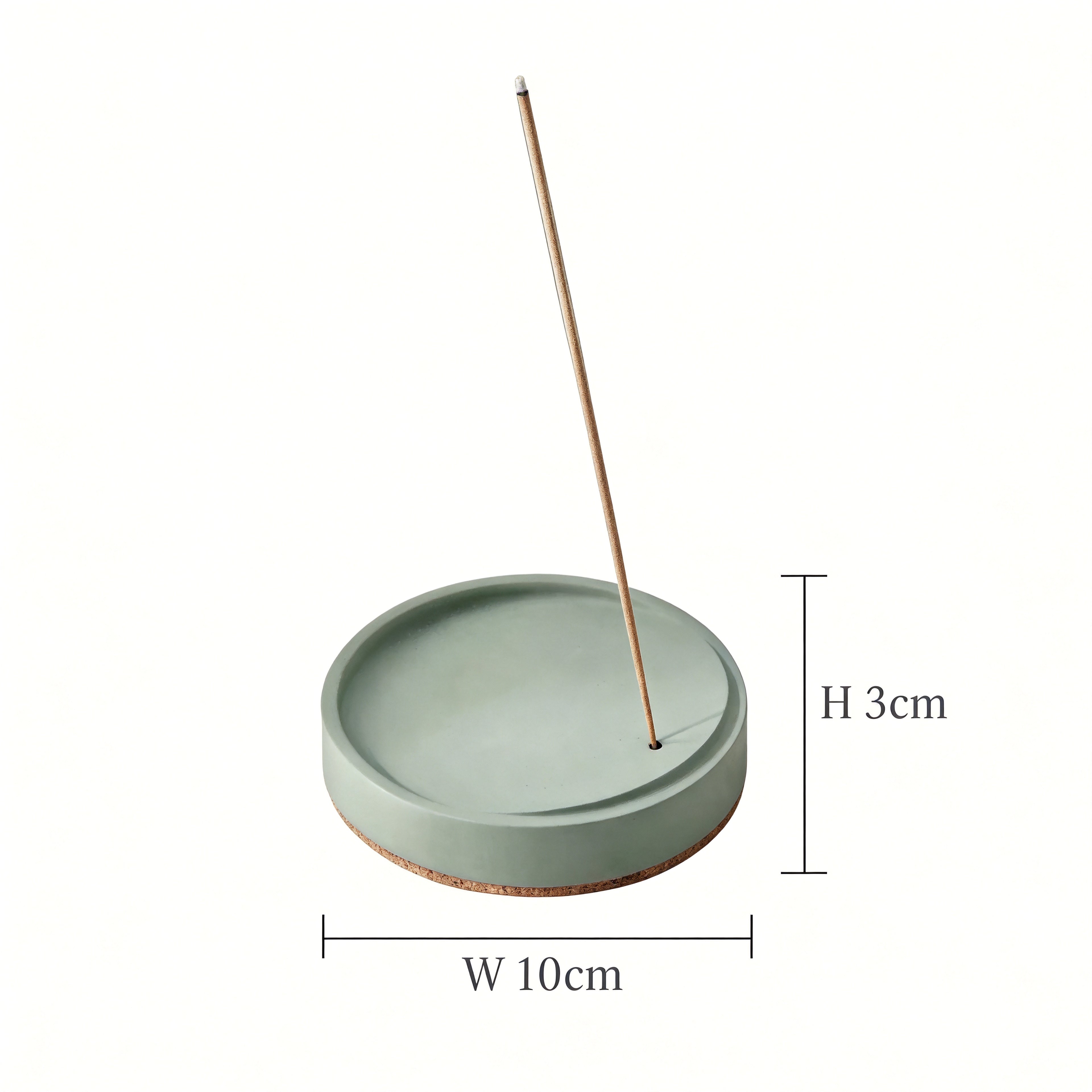 Concrete Incense Burner Tray — Minimalist Incense Stick Holder & Ash Catcher for Home
