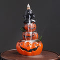 Halloween Pumpkin Head Ghost Backflow Incense Burner — Spooky Season Waterfall Smoke Incense Holder