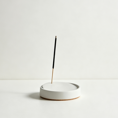 Concrete Incense Burner Tray — Minimalist Incense Stick Holder & Ash Catcher for Home