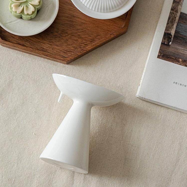 Wabi-Sabi White Ceramic Incense Stick Holder — Minimalist Incense Burner for Meditation