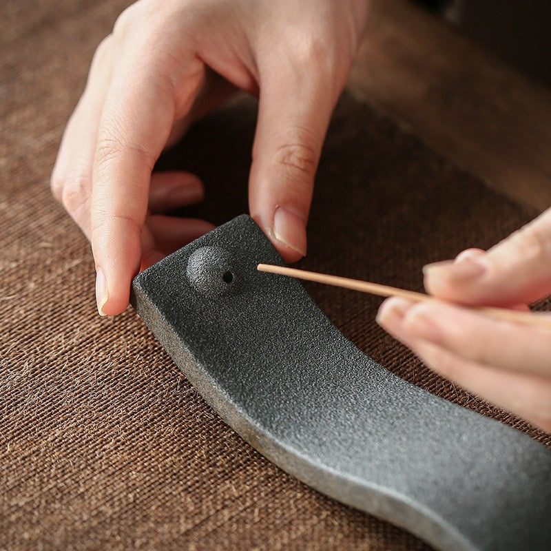 Matte Pastel Ceramic Incense Stick Holder — Scandinavian Style Incense Burner
