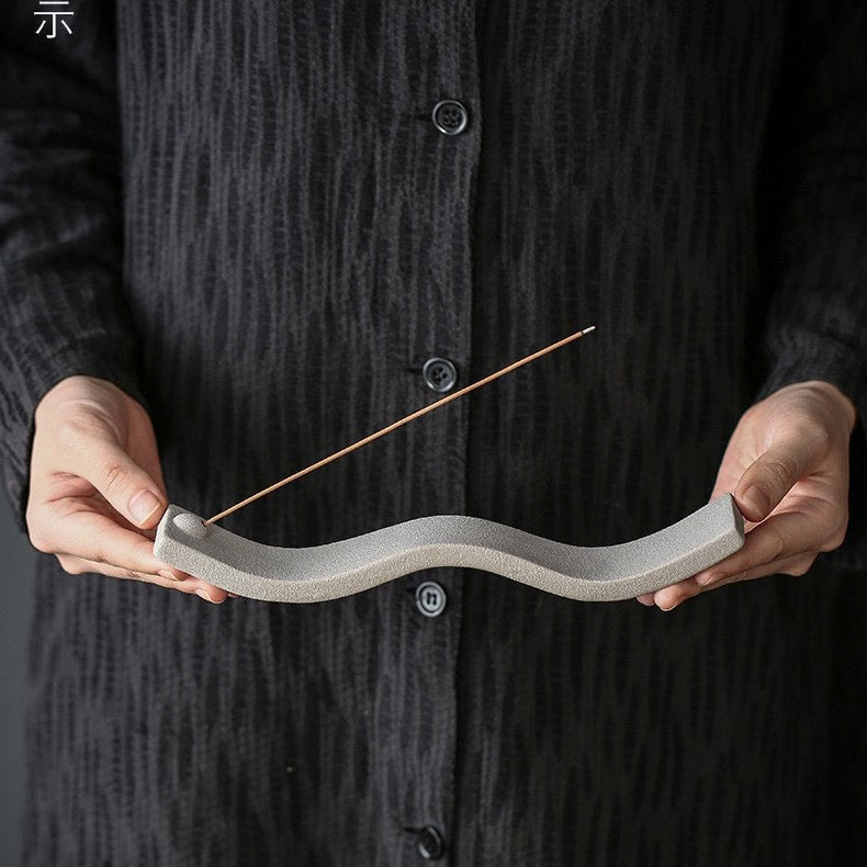 Matte Pastel Ceramic Incense Stick Holder — Scandinavian Style Incense Burner
